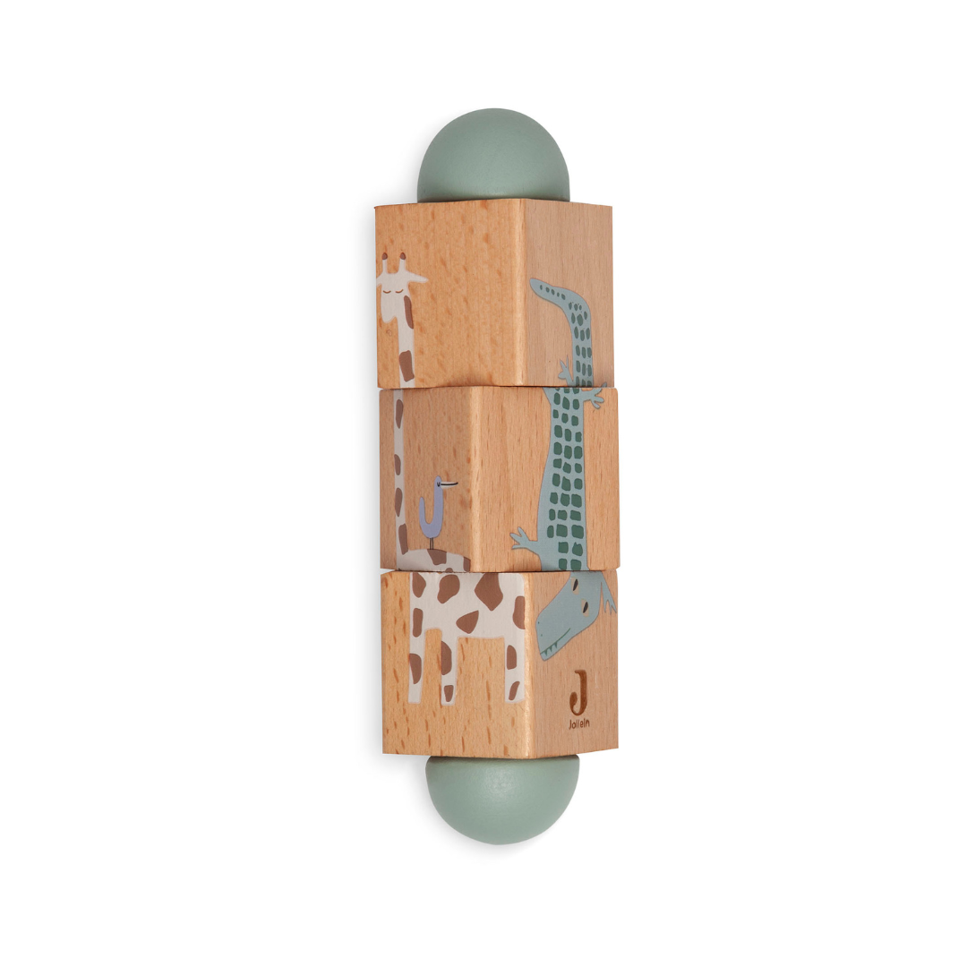 Cubos de madera giratorios Jungle Jambo Jollein