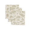 Pack de 3 Tutos Pequeños Jollein Animals Olive Green (31x31 cm)