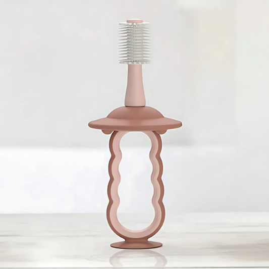 Cepillo dental de silicona para bebé Rosa  Momcozy