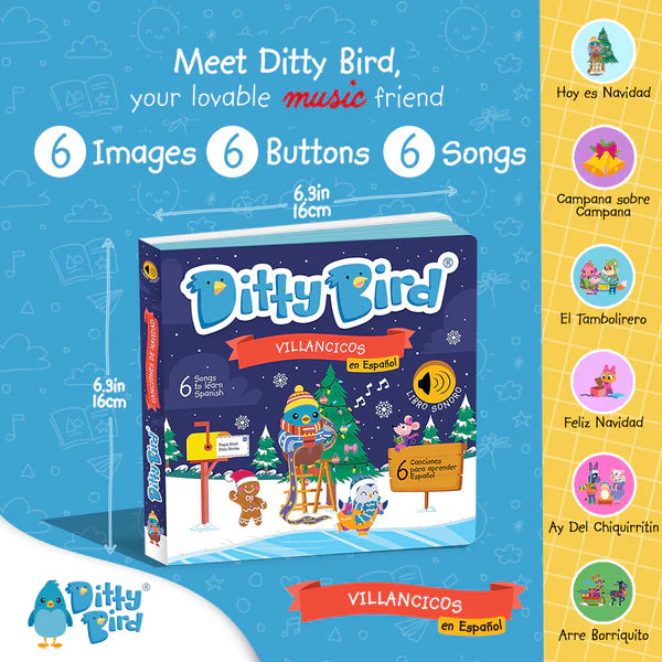 Libro Interactivo Villancicos en español Ditty Bird