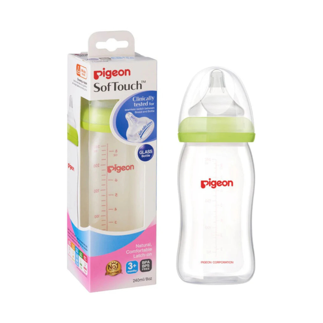 Mamadera Anti-cólicos Softouch Vidrio 240 Ml Pigeon
