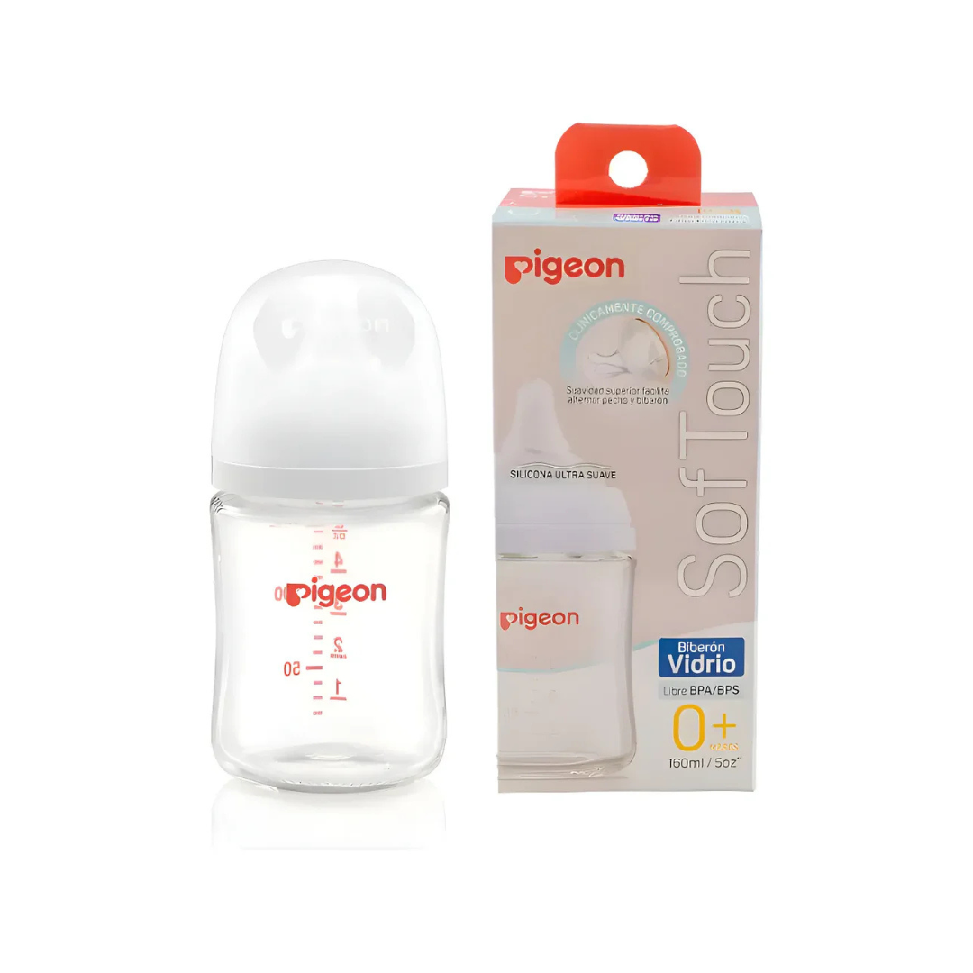 Mamadera Softouch Boca ancha Vidrio 160ml Pigeon