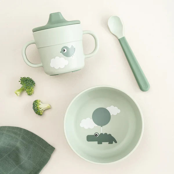 Set de Primeras Comidas Happy Clouds Verde Done By Deer