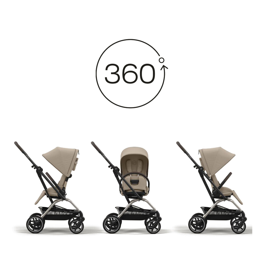 Coche de paseo Eezy S Twist Plus 2 Silver TPE Almond Beige Cybex