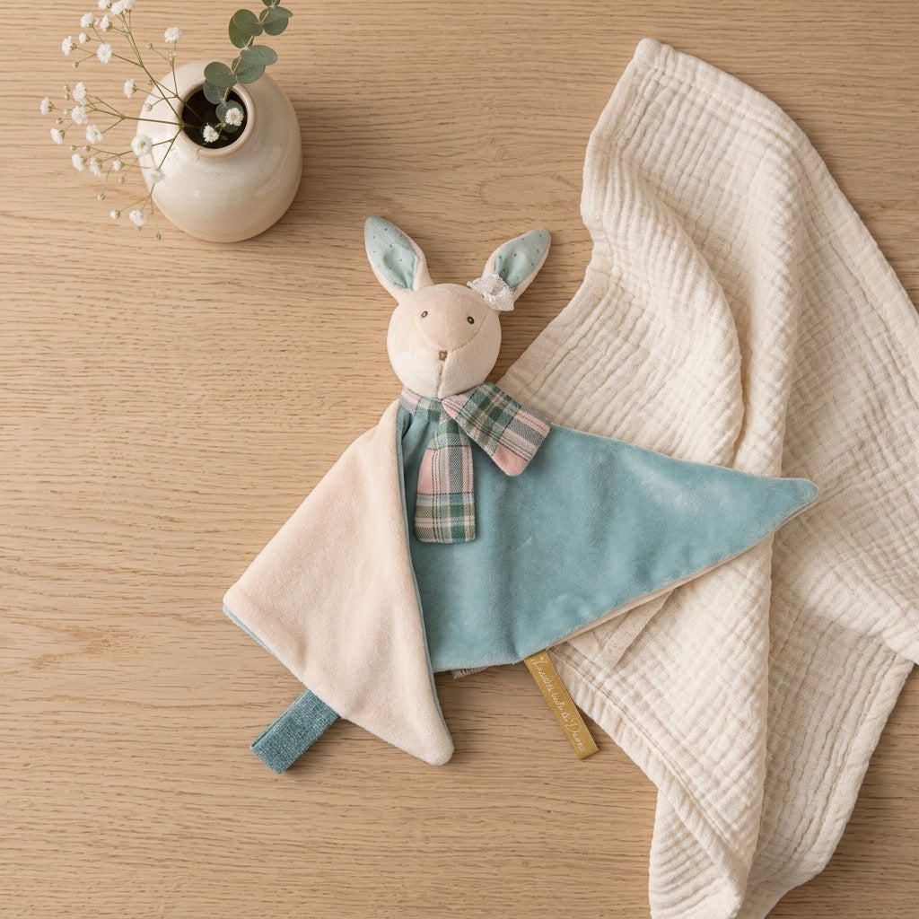 Tuto Doudou Conejo azul Moulin Roty
