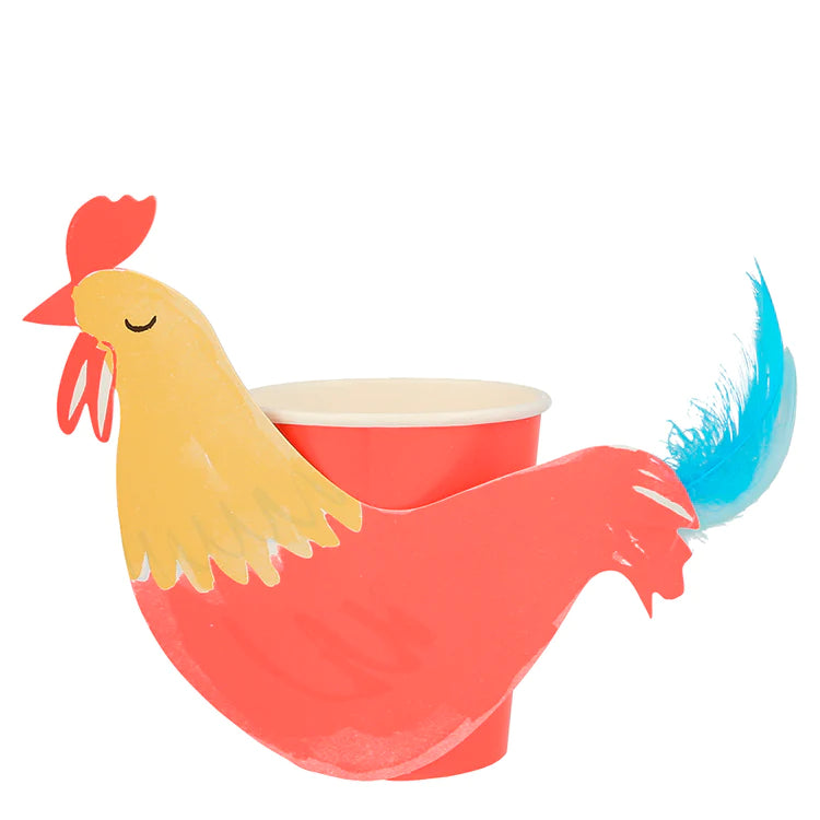 Vasos con funda gallo Meri Meri