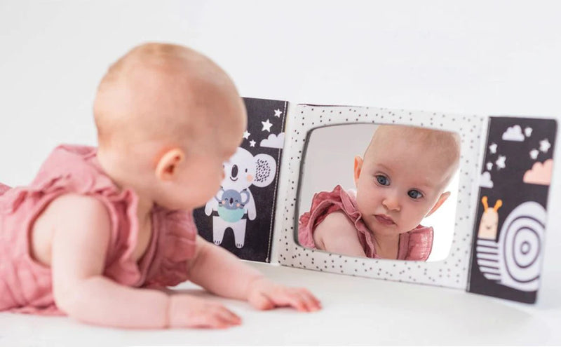 Espejo y Libro Tummy Time Blanco y Negro Taf Toys