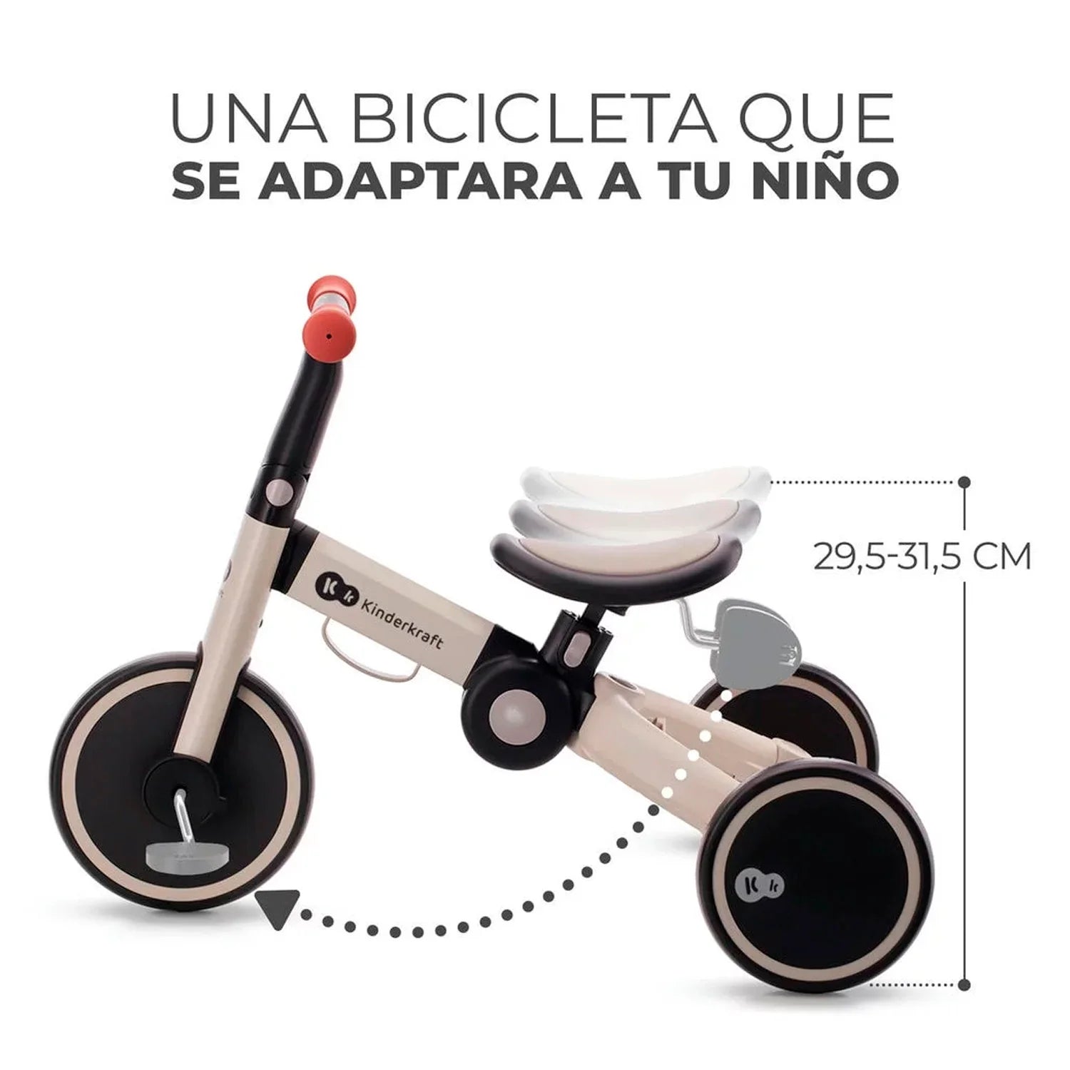 Triciclo 4Trike 3 en 1 Silver Grey Kinderkraft