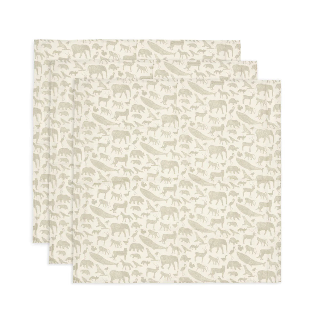 Pack de 3 Tutos Animals Olive Green Jollein