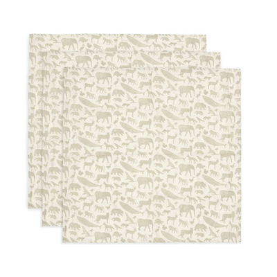 Pack de 3 Tutos Animals Olive Green Jollein