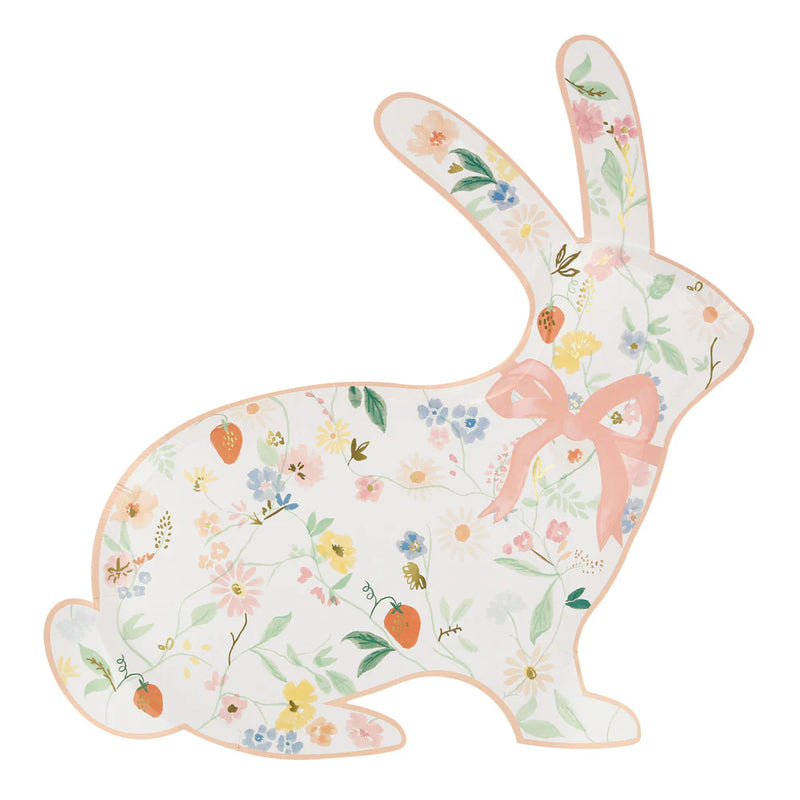 Platos con forma de conejo y flores elegantes Meri Meri