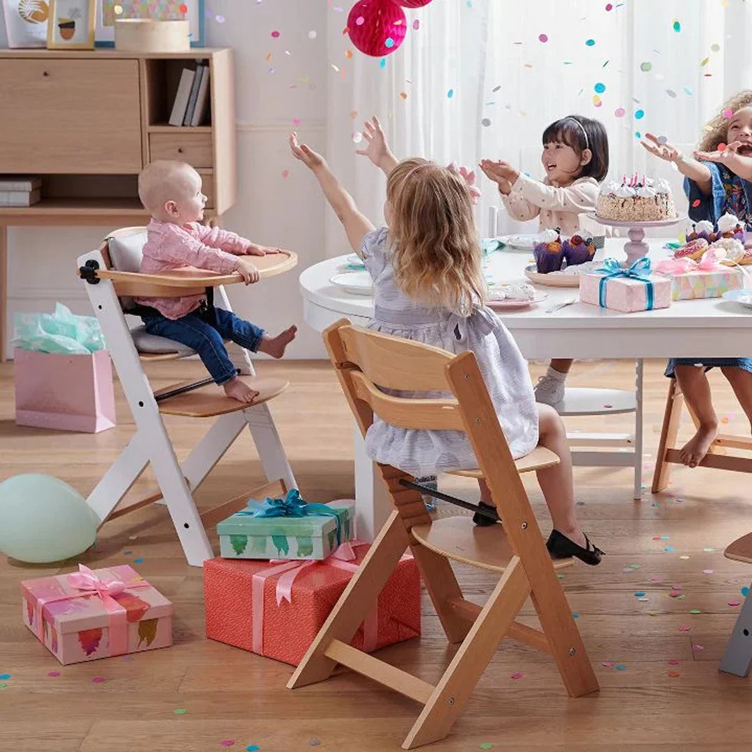 Silla de comer evolutiva Enock Wooden White KinderKraft