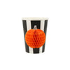 Vasos de Halloween con figuras de honeycomb balls Meri Meri