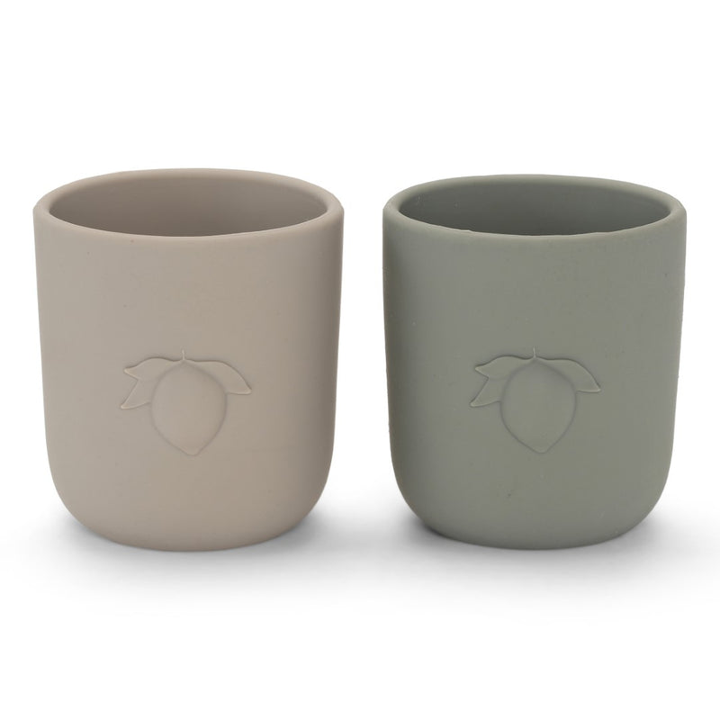 Pack de 2 vasos de silicona Warm Grey/Whale Konges Sløjd