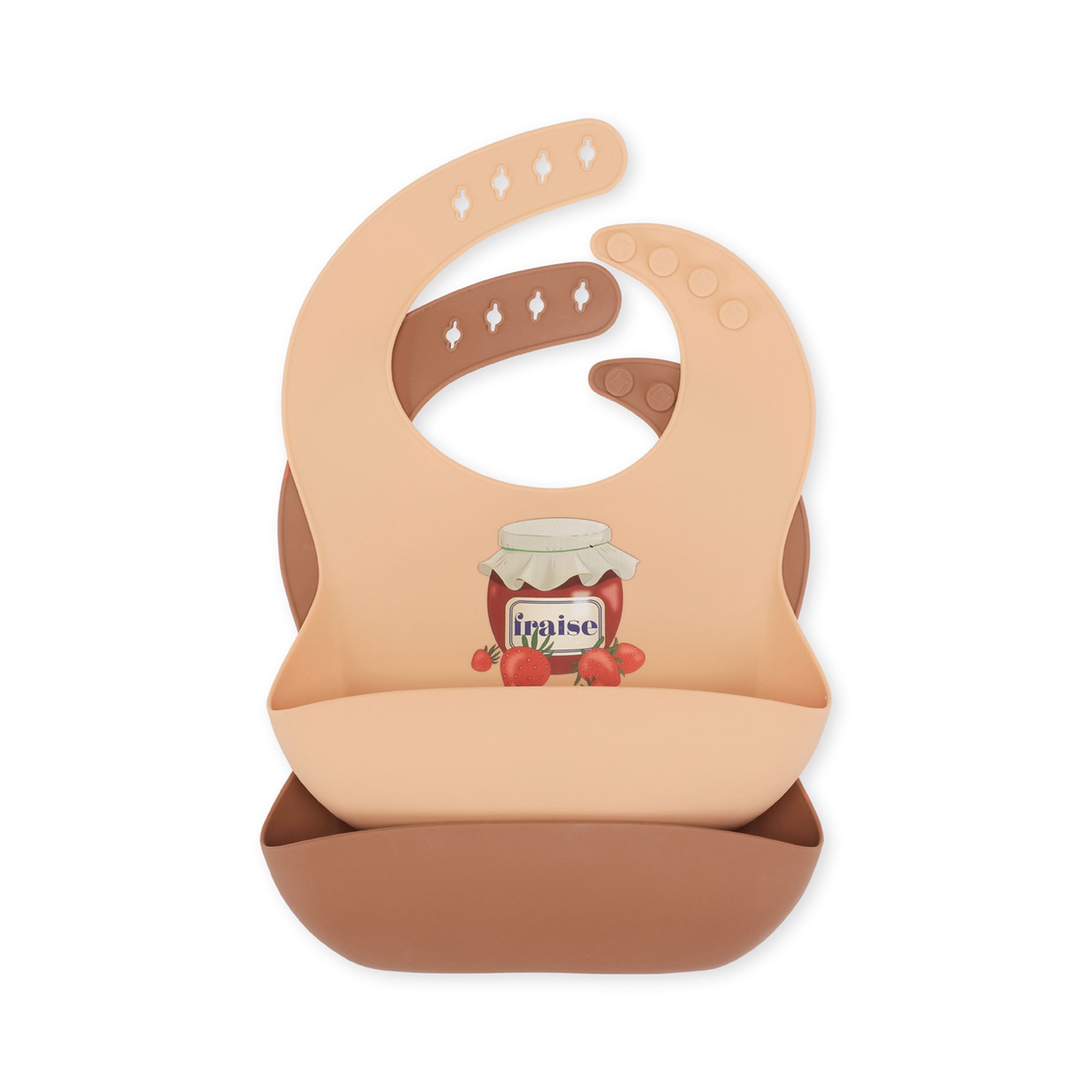 Set de 2 Baberos de Silicona Konges Sløjd Fraise