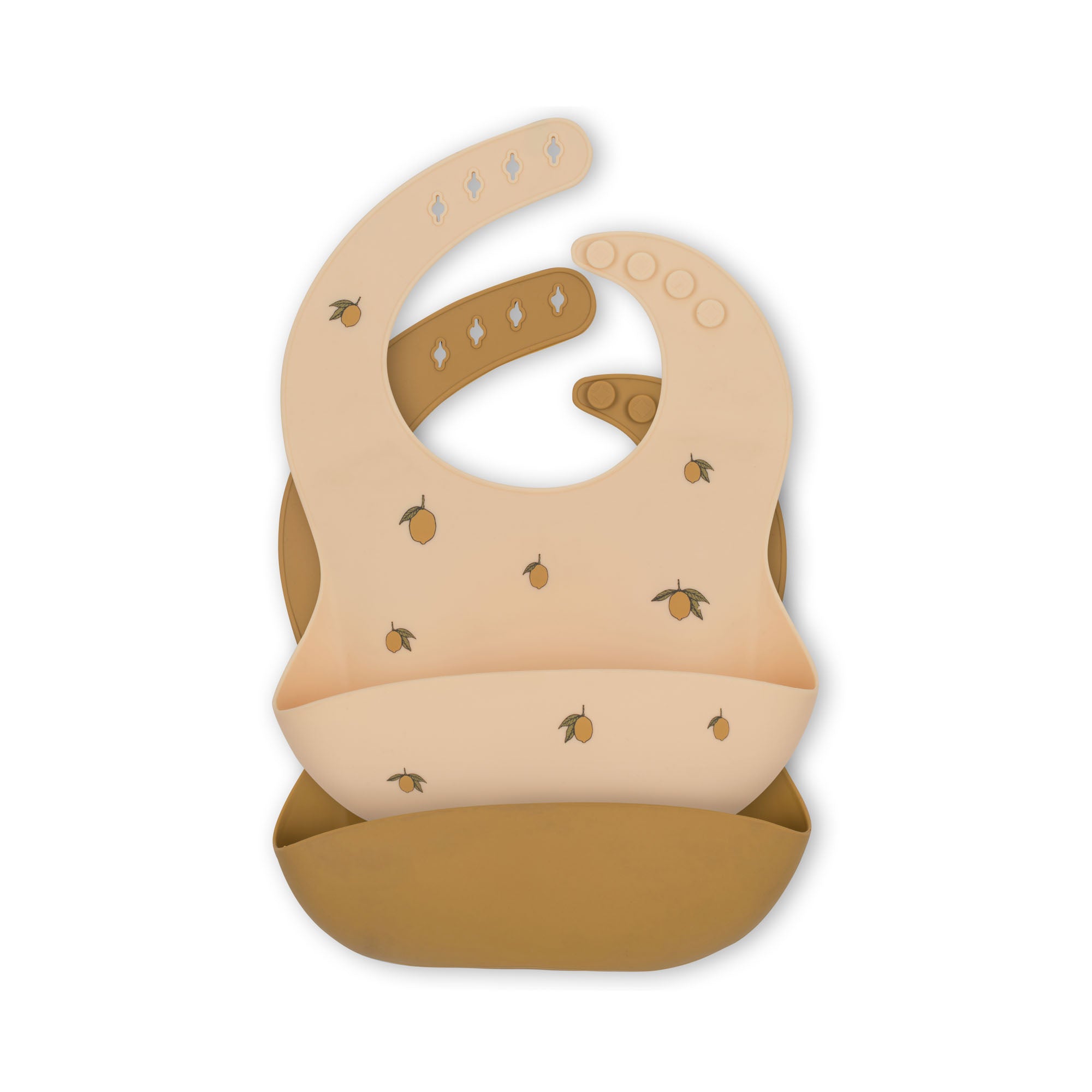Set de 2 Baberos de Silicona Konges Sløjd Lemon/Almond