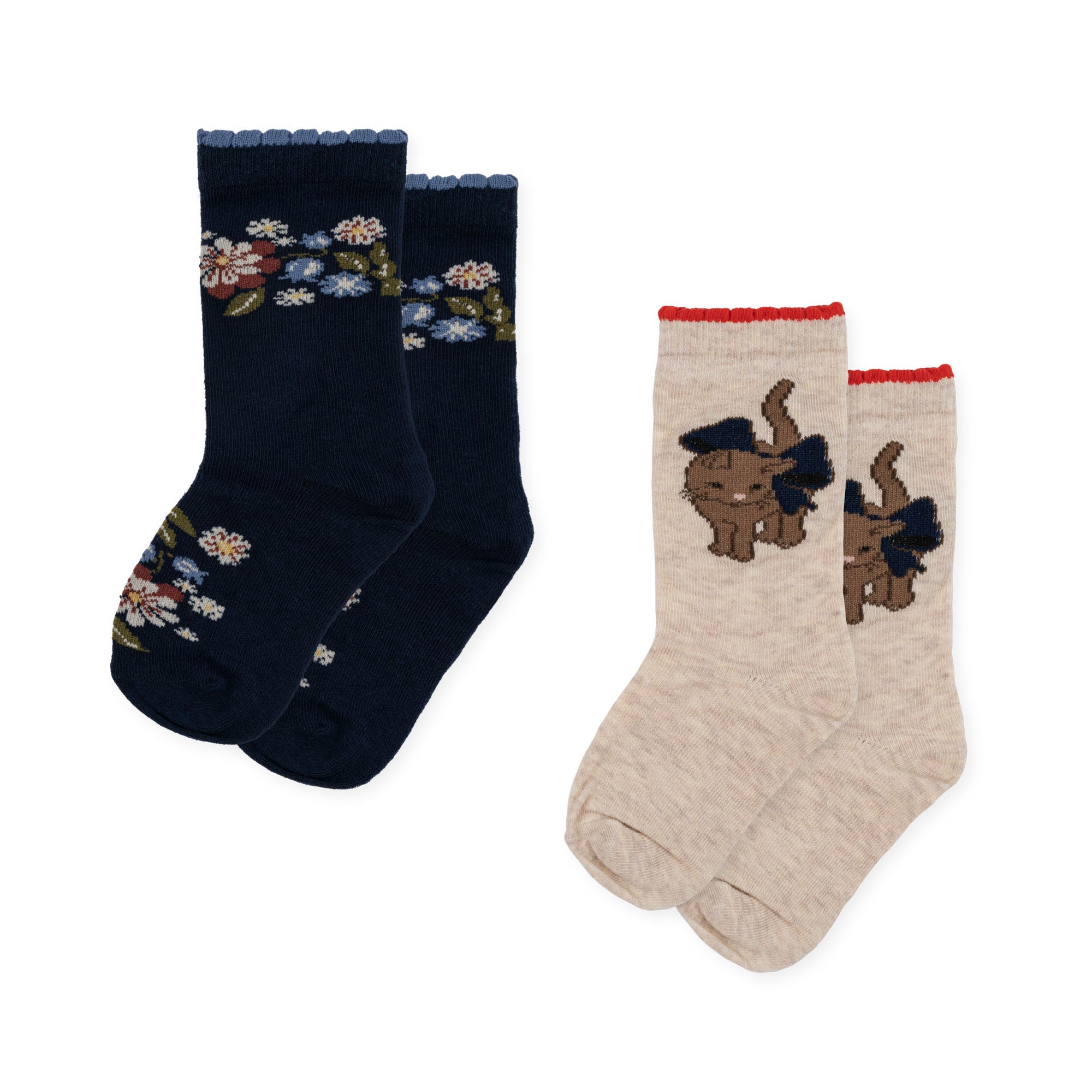 Set 2 Calcetines Konges Sløjd Cat/Flower 0-3 meses