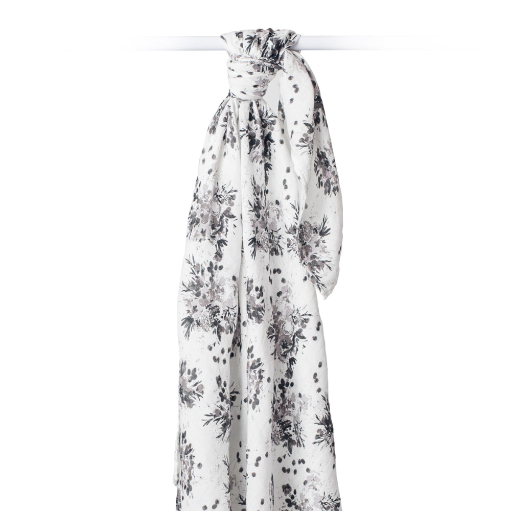 Swaddle Black Floral Lulujo
