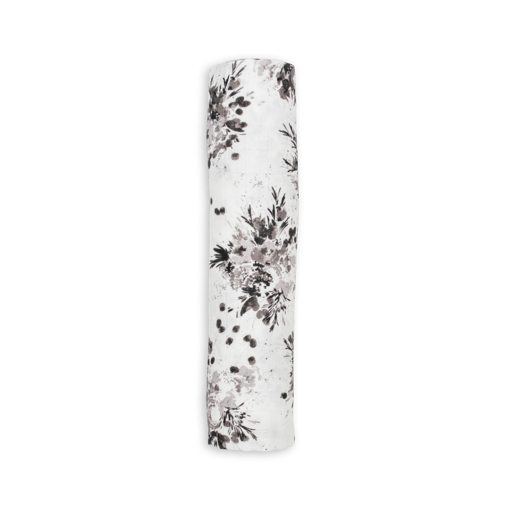 Swaddle Black Floral Lulujo