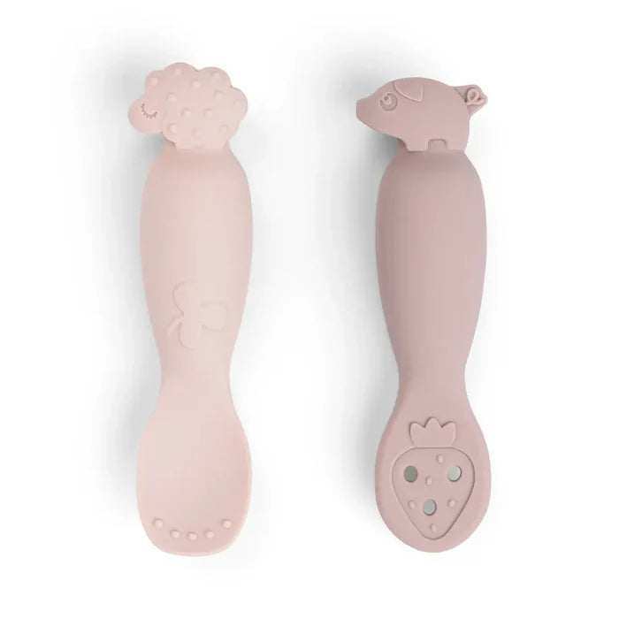 Juego de cucharas de aprendizaje Tiny Farm rosa Done By Deer