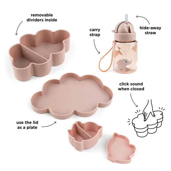 Set para Snack con botella Rosa Done By Deer
