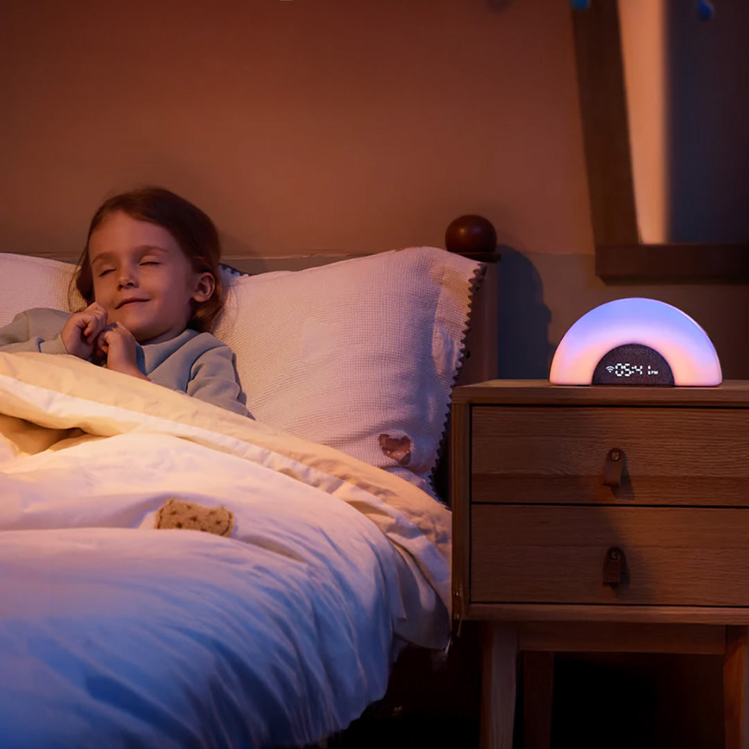 Lámpara y Máquina Ruido Blanco Arcoíris Momcozy
