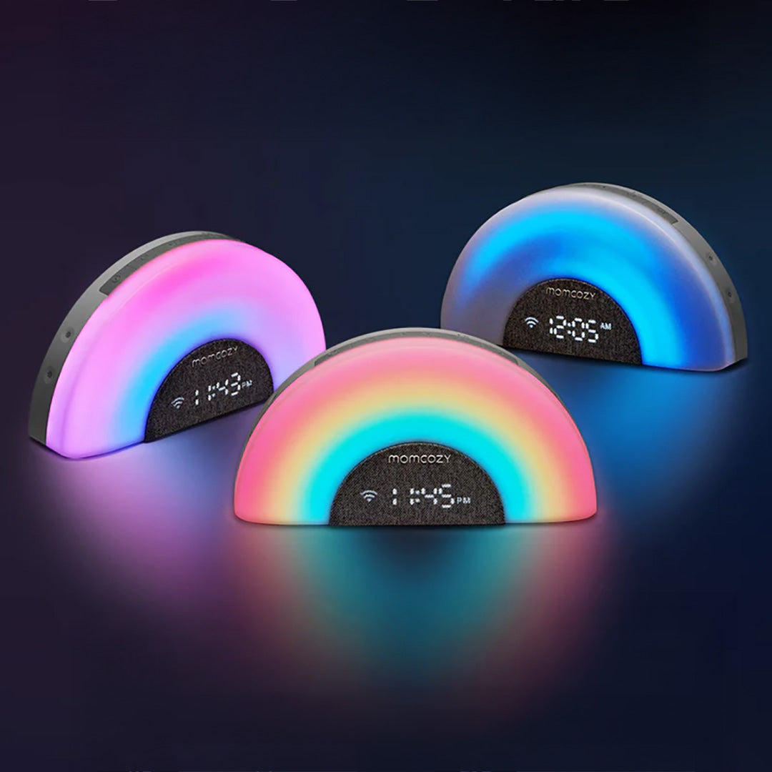 Lámpara y Máquina Ruido Blanco Arcoíris Momcozy