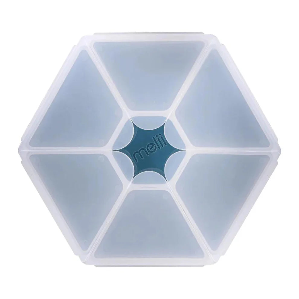 Caja Contenedora de Snack Hexagonal Azul Melii