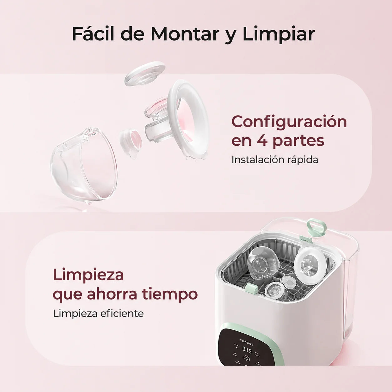 Extractor de Leche Materna Manos libres S12 Pro Quick Momcozy