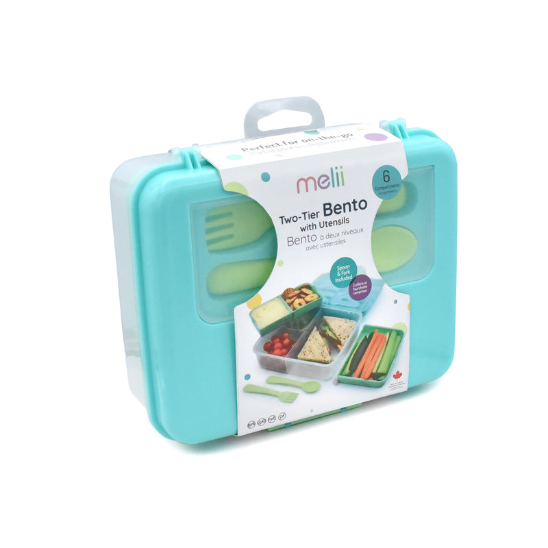 Lonchera Bento Box con cubiertos Azul Melii