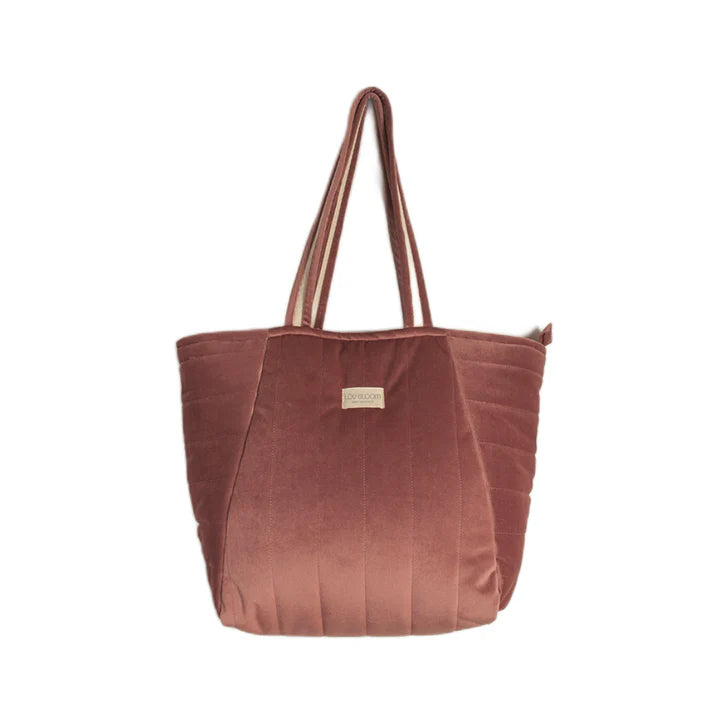 Bolso de maternidad eco-terciopelo rosa palo Lou Bloom