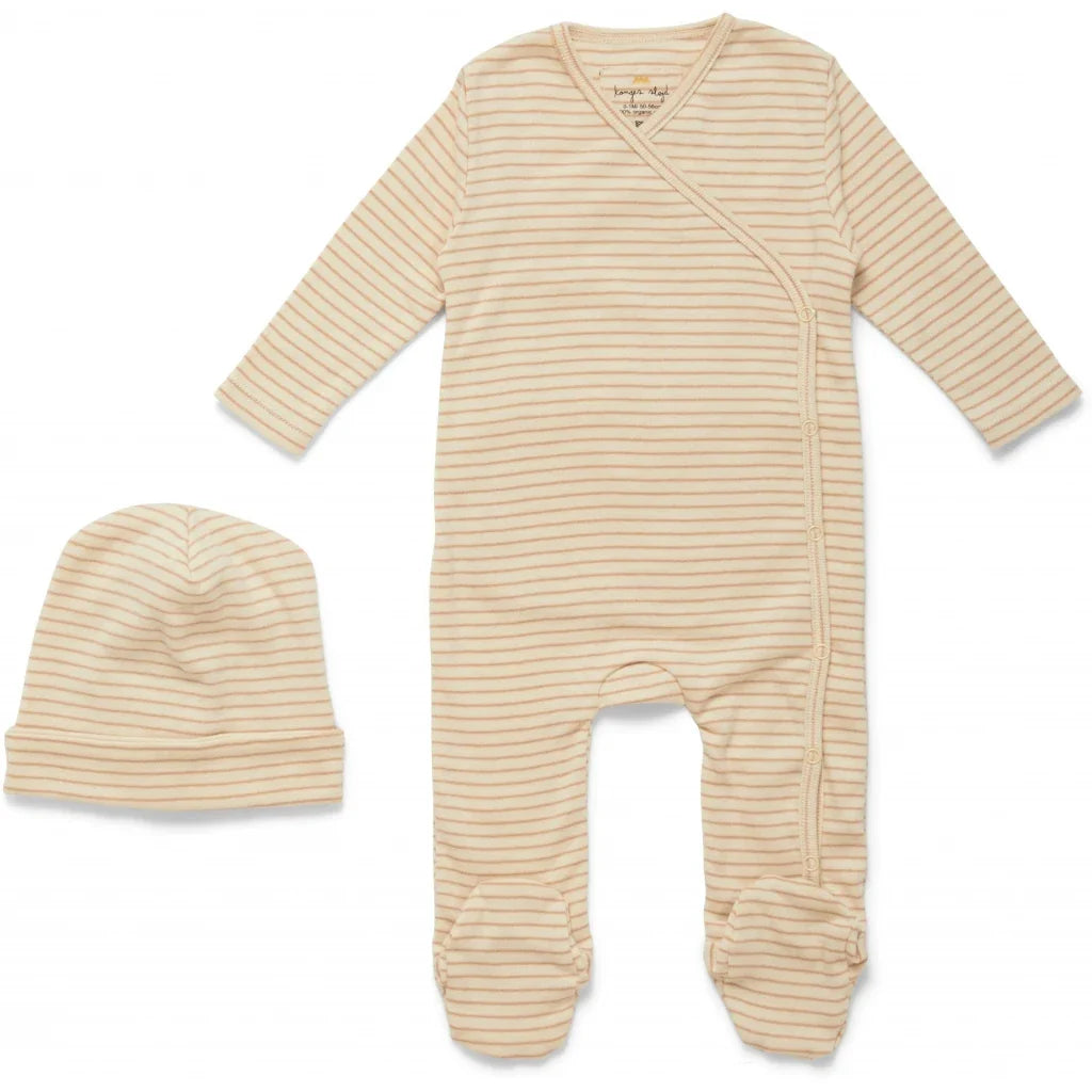 Set Enterito y Gorro Konges Slødj Toasted Peach Stripe