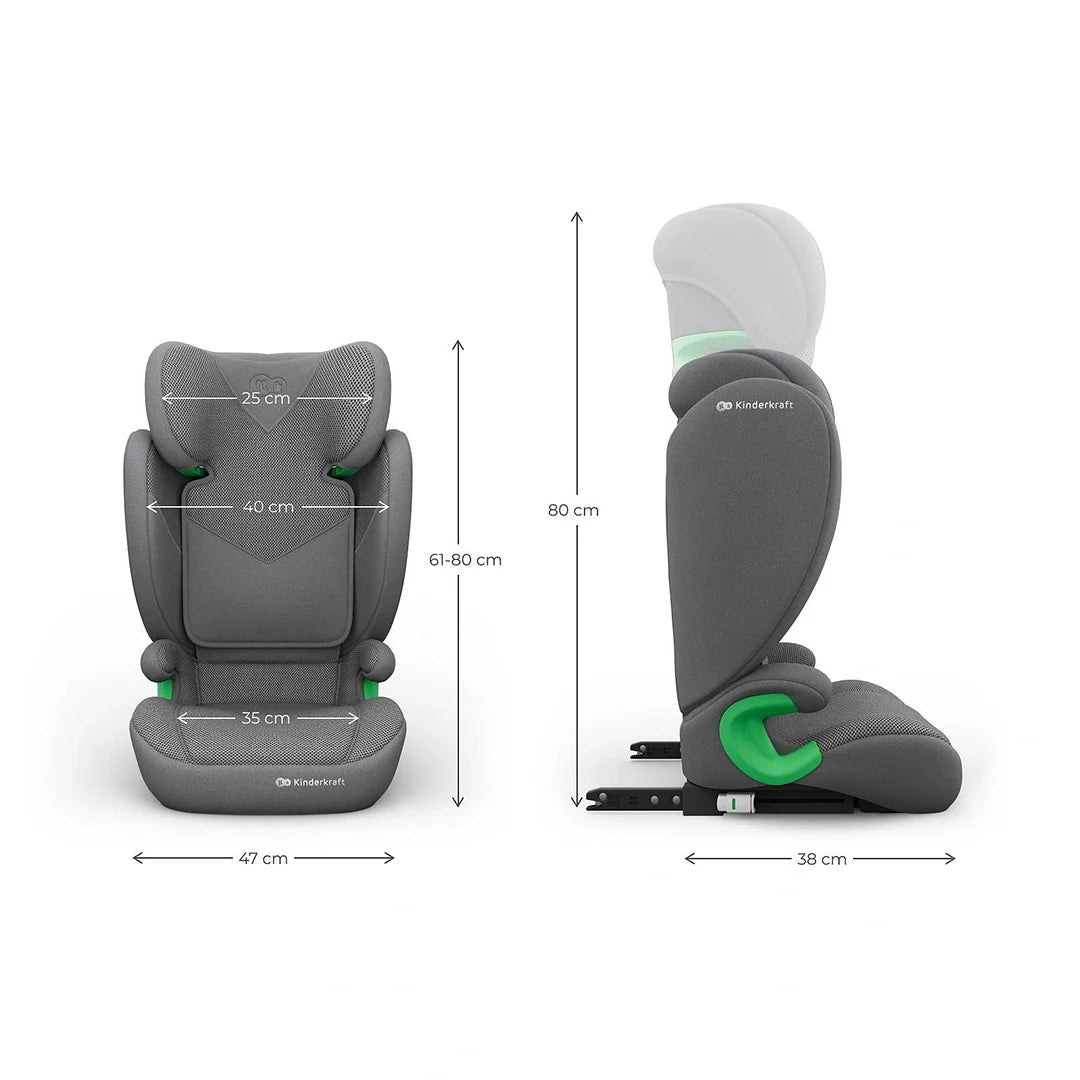 Silla de auto Butaca JUNIOR FIX 2 PLUS i-Size Gris Kinderkraft
