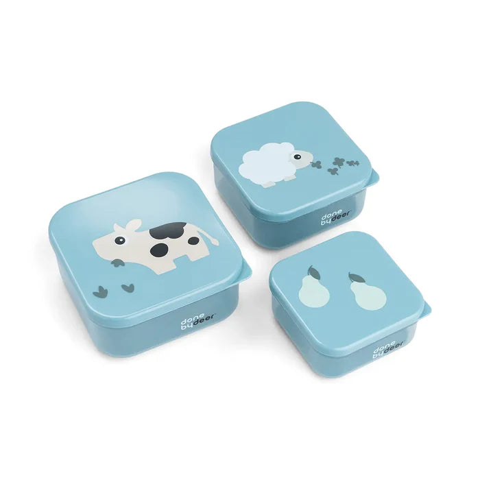 Set de 3 cajas para snack Tiny Farm Azul Done By Deer