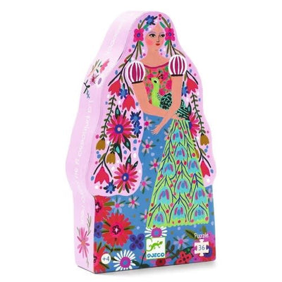 Puzzle Silueta La princesa y su pavo real 36 piezas Djeco