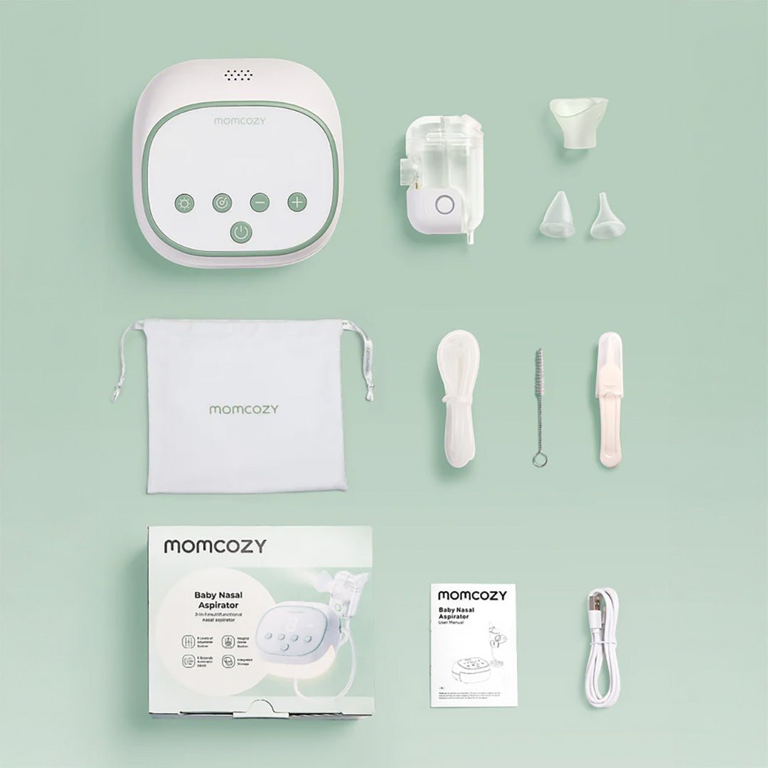 Aspirador Nasal Eléctrico 2 en 1 BreezyClear Pro Grado Hospitalario Momcozy