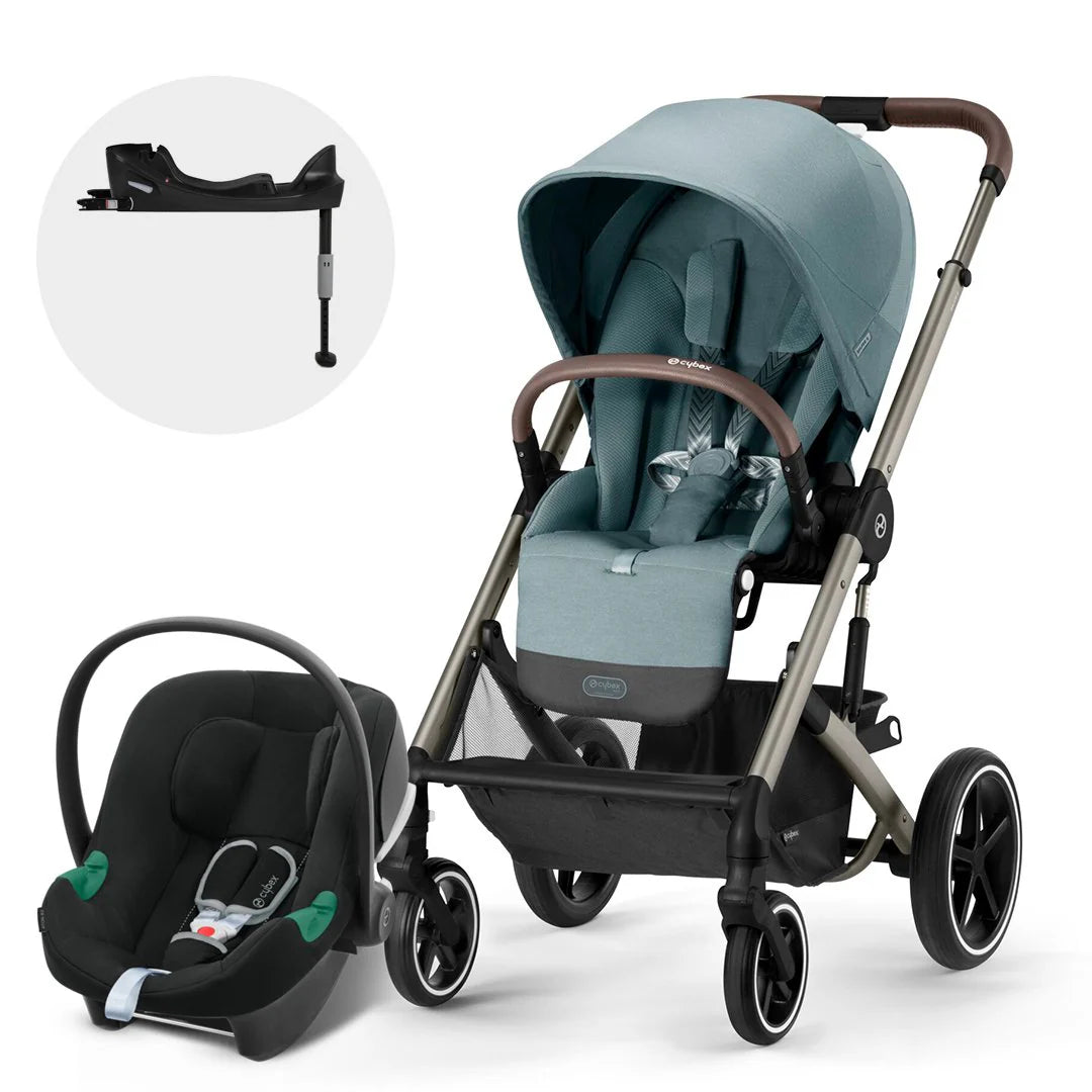 Travel System Balios S Lux 3.0 Taupe Sky Blue + Aton B2 + Base Cybex