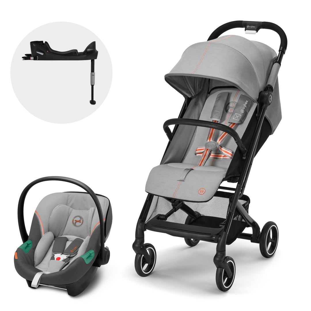Travel System Beezy Lava Grey (One Box) + Aton S2 + Base Cybex