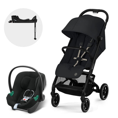Travel System Beezy Magic Black + Aton B2 + Base Cybex