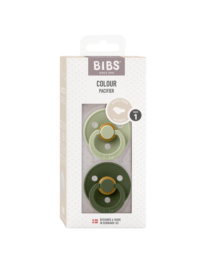 Chupete Bibs Colour Anatómico x2 | 0-6 Meses | Sage & Hunter Green