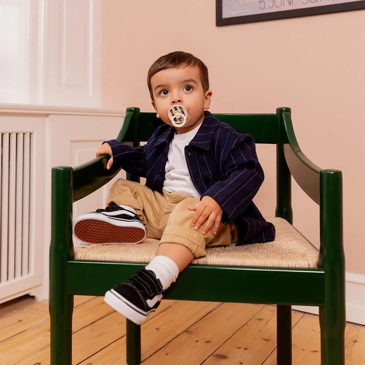 Chupete Bibs Colour STUDIO Redondo X2 | 6-18 Meses | Ivory Steel Blue