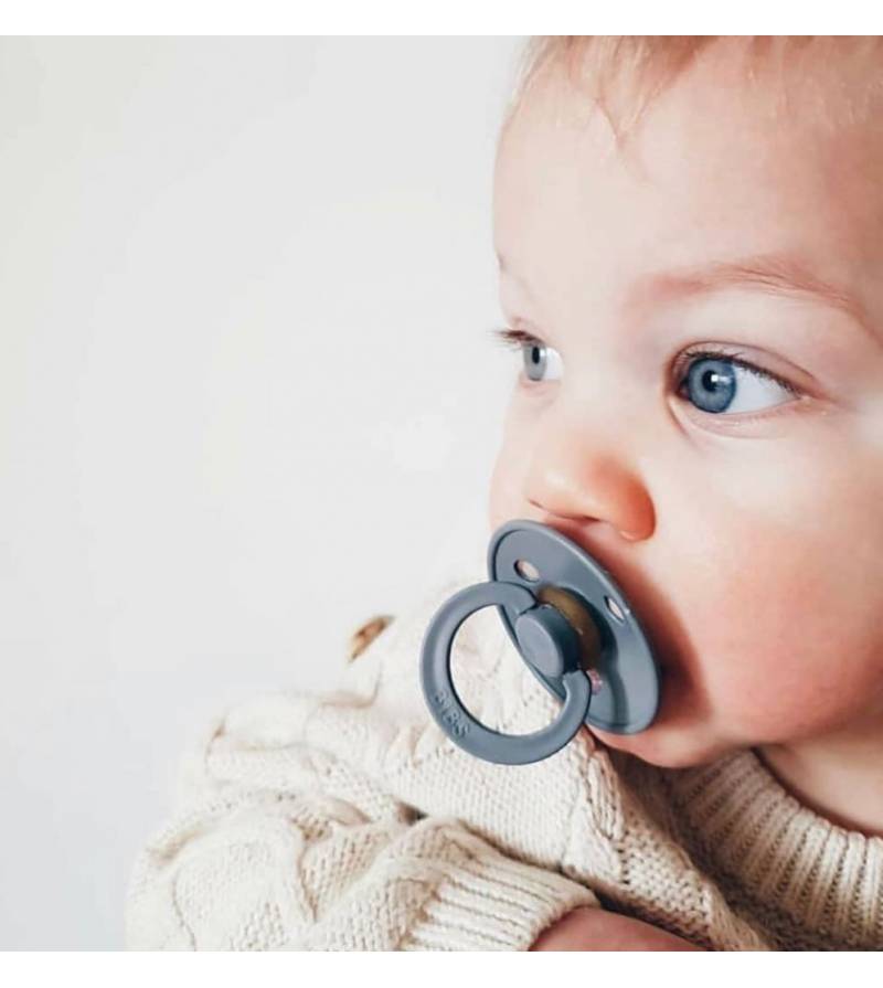 Chupete Bibs Colour Anatómico x2 | 6-18 Meses | Iron & Baby blue