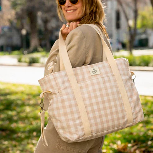 Bolso de Maternidad Vichy Beige Antu Baby