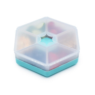 Caja Contenedora de Snack Hexagonal Azul Melii