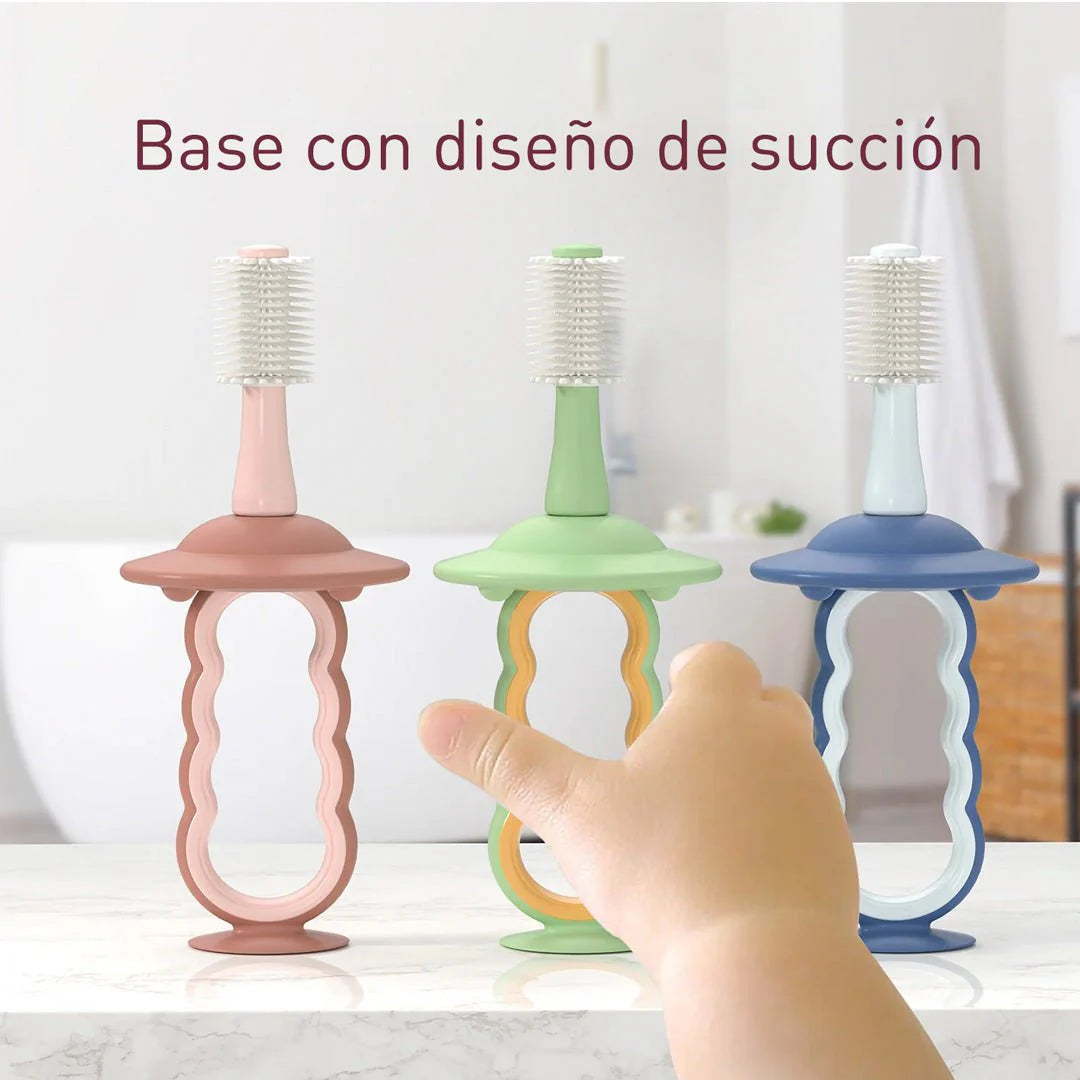 Cepillo dental de silicona para bebé Verde  Momcozy