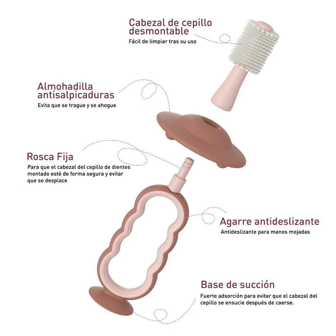 Cepillo dental de silicona para bebé Verde  Momcozy