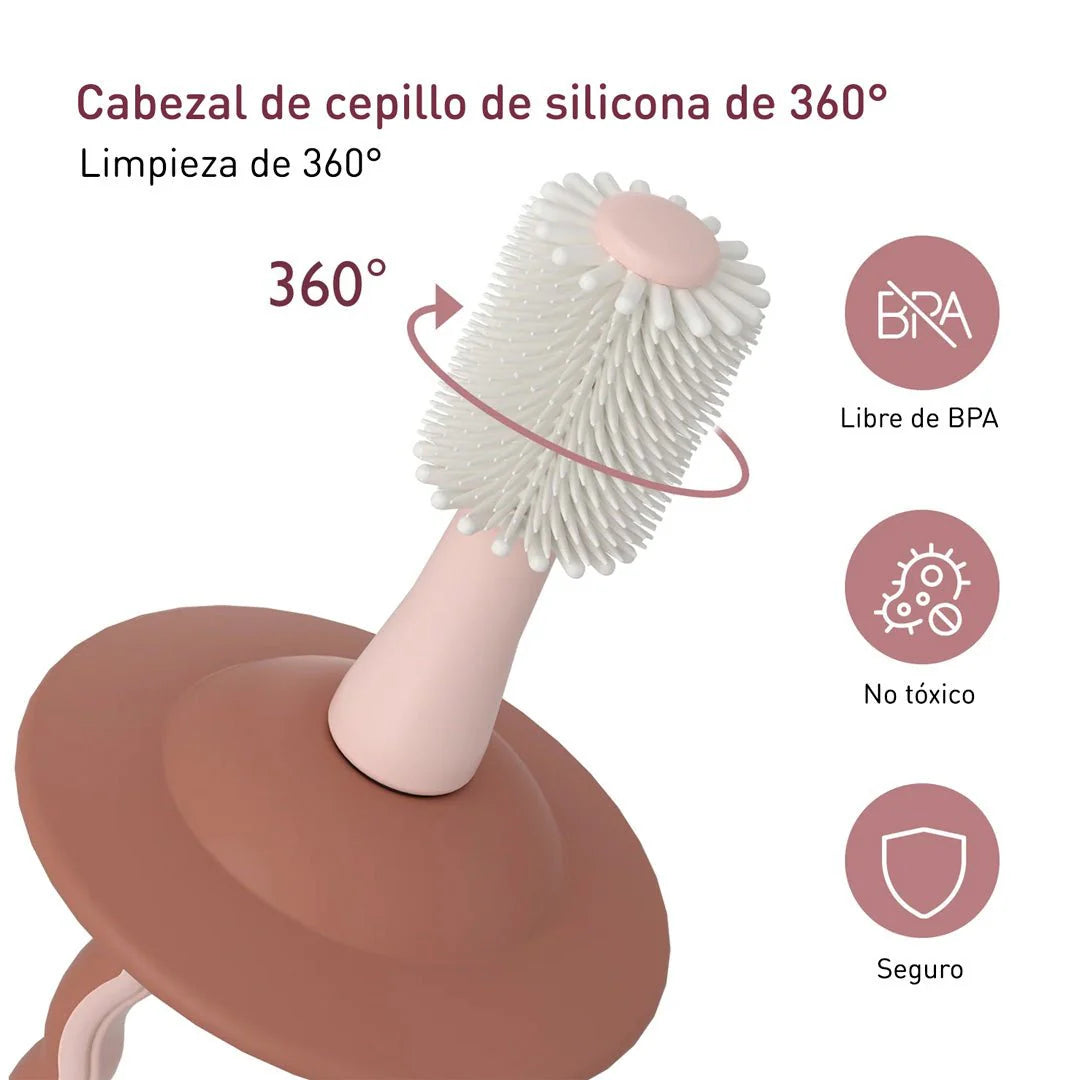 Cepillo dental de silicona para bebé Rosa  Momcozy