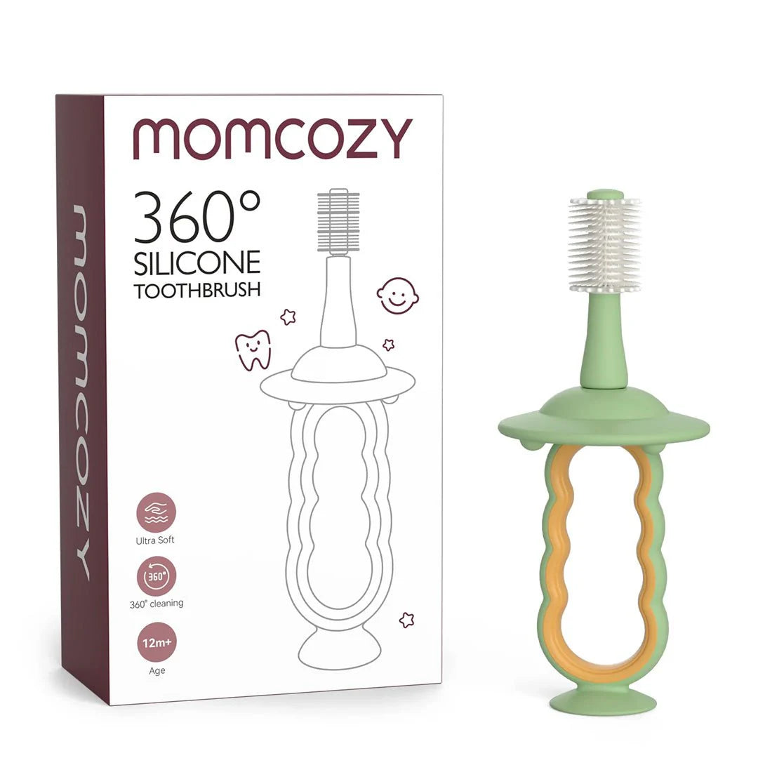 Cepillo dental de silicona para bebé Verde  Momcozy
