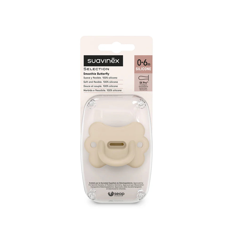 Chupete Irish Cream Butterfly con Tetina Fisiologica SX Pro de Silicona 0/6 meses Suavinex