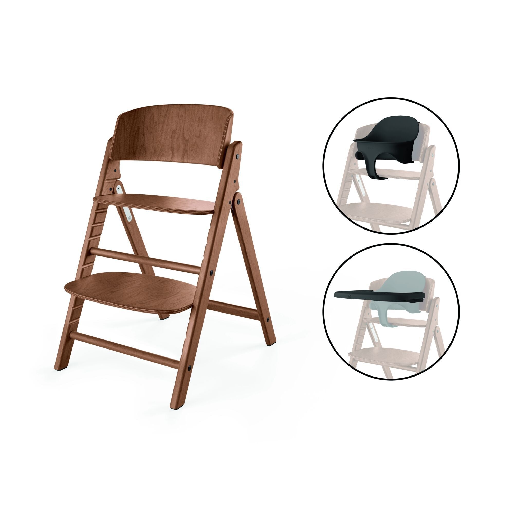 Silla de comer evolutiva Click & Fold 3 en 1 All Natural Dark Cybex